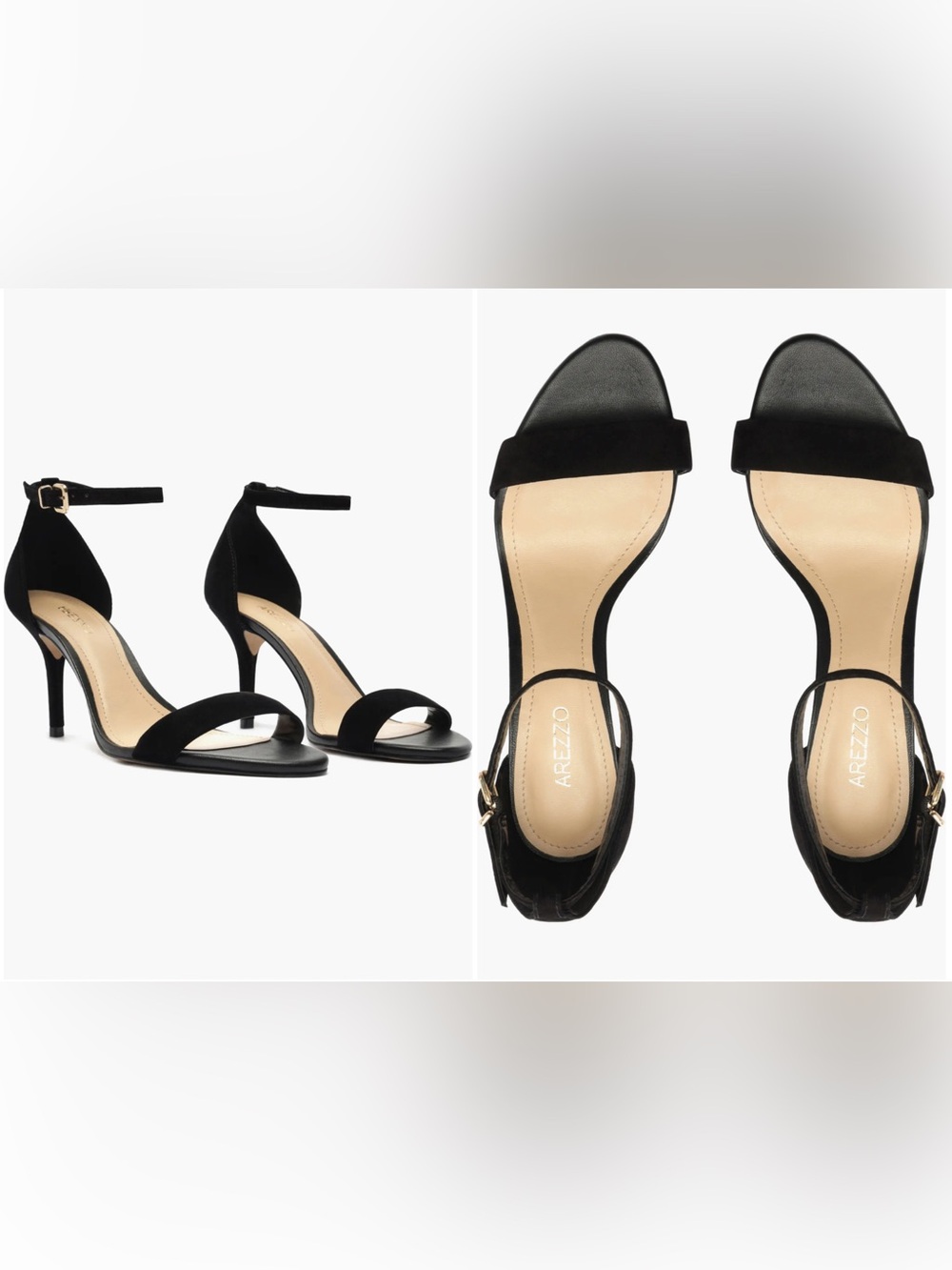 Arezzo Isabelli Ankle Strap Sandal - Black Suede - Women's Size 8 - Picture 5 of 16